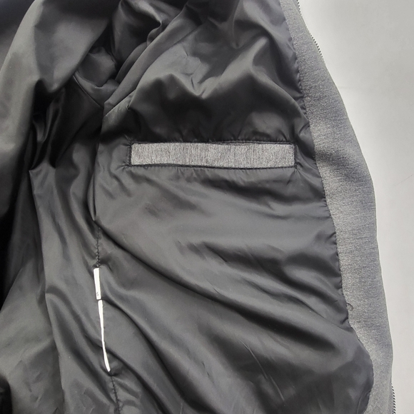 Zara Faux Suede Combined Bomber Jacket In Black/Gray Size XL - Picture 4 of 9